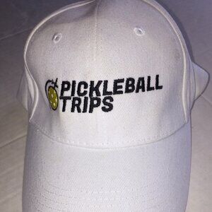 Pickleball Trips Traveling Member White hat cap by Port and Company adjustable